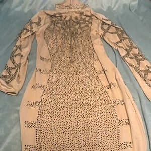 Nude studded dress